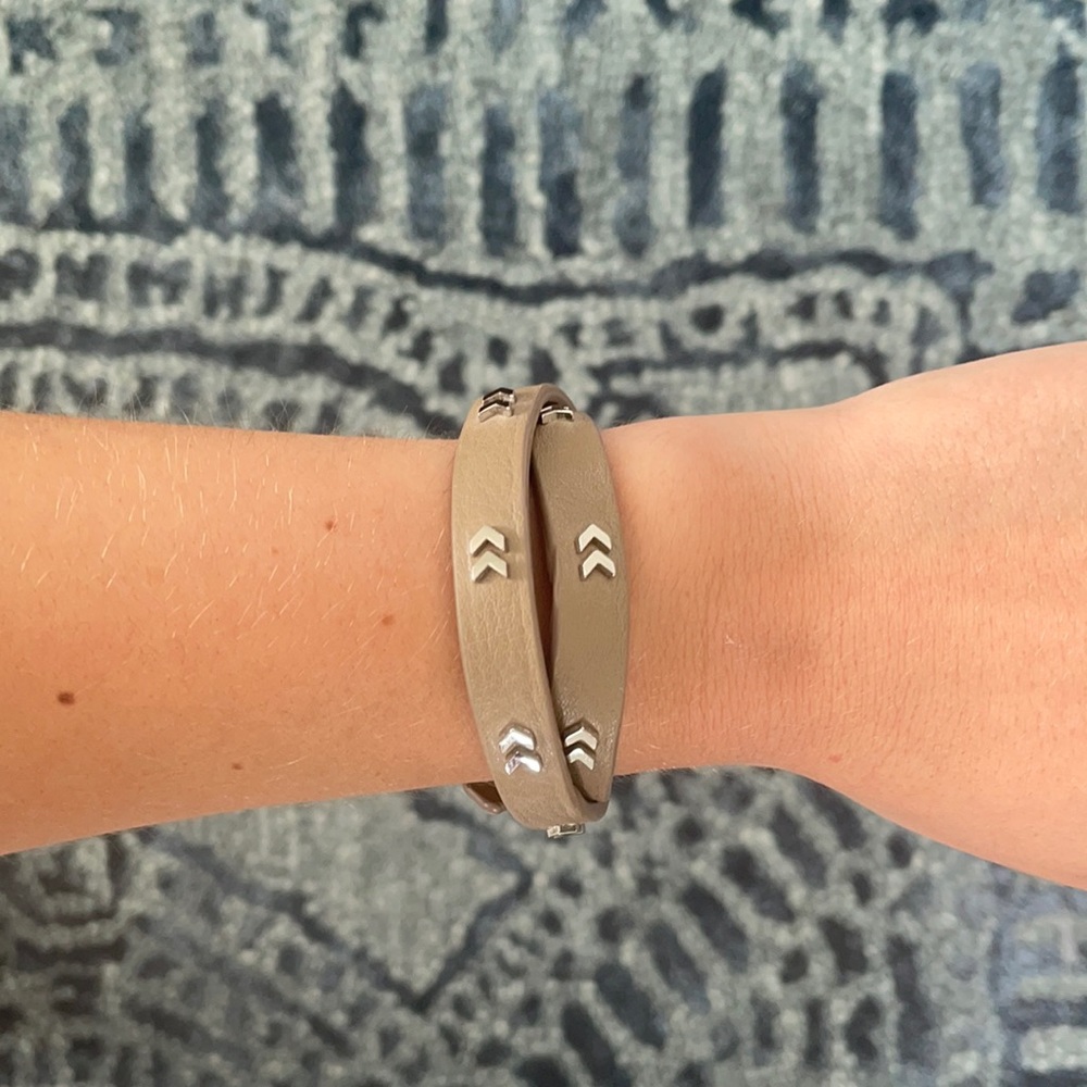 Stella & Dot Chevron Leather Wrap Bracelet